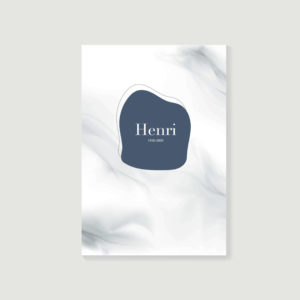 livre d’or de décès, carnet de souvenirs, biographie posthume style Henri